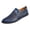 Blue, variant on Mens Mesh Stitching Leather Patchwork Oxfords Slip on Penny Loafers Summer Fall Breathable Casual Closed Toe Sandals Walking Driving Flat Dress Shoes Brown Size 12