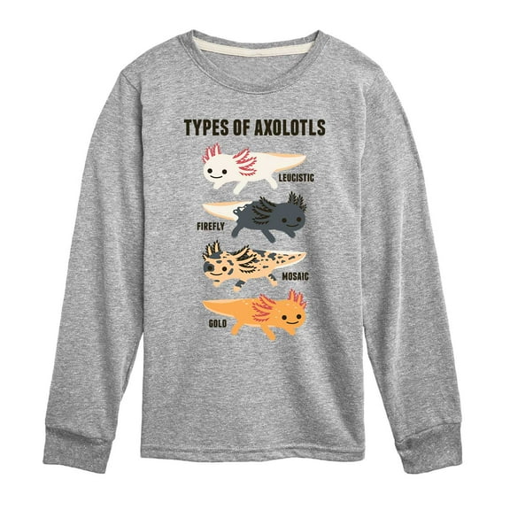 Types Of Axolotls - Kids Long Sleeve Tee
