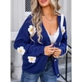 thumbnail image 6 of Michellecmm  Women Knit Sweaters Casual Cute Crochet Flower Button up Cardigans, 6 of 9