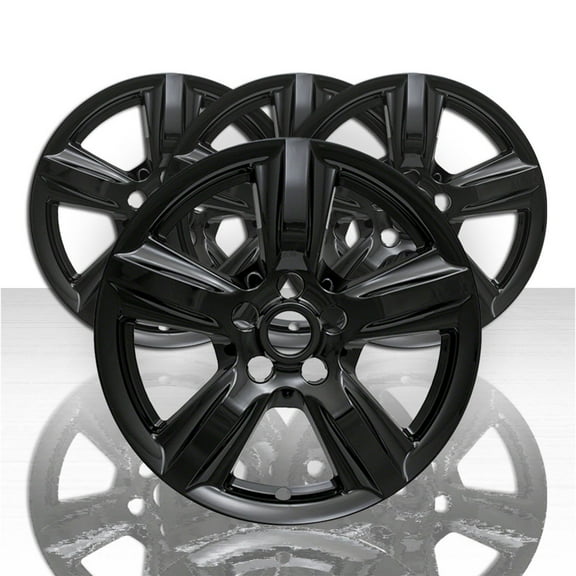 Set of 4 17" 5 Spoke Wheel Skins for 2015-19 Ford Mustang EcoBoost - Gloss Black