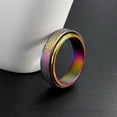 thumbnail image 2 of Fashion Simple French Style Rotatable Frosted Colorful Decompression Ring Men And Women Ring Party Ring,Black,7, 2 of 19