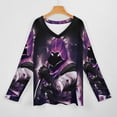 thumbnail image 3 of Valorant Omen Womens T Shirts V Neck Long Sleeve Tops Causal Loose Summer T-Shirts 4XL, 3 of 7