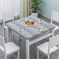 thumbnail image 3 of Pioneer Flower Floral Print Pattern Square Fitted Tablecloth with Elastic Edge,Square Table Cover,Washable Elastic Table Cover for Home Kitchen Party Decor 34"x34", 3 of 6