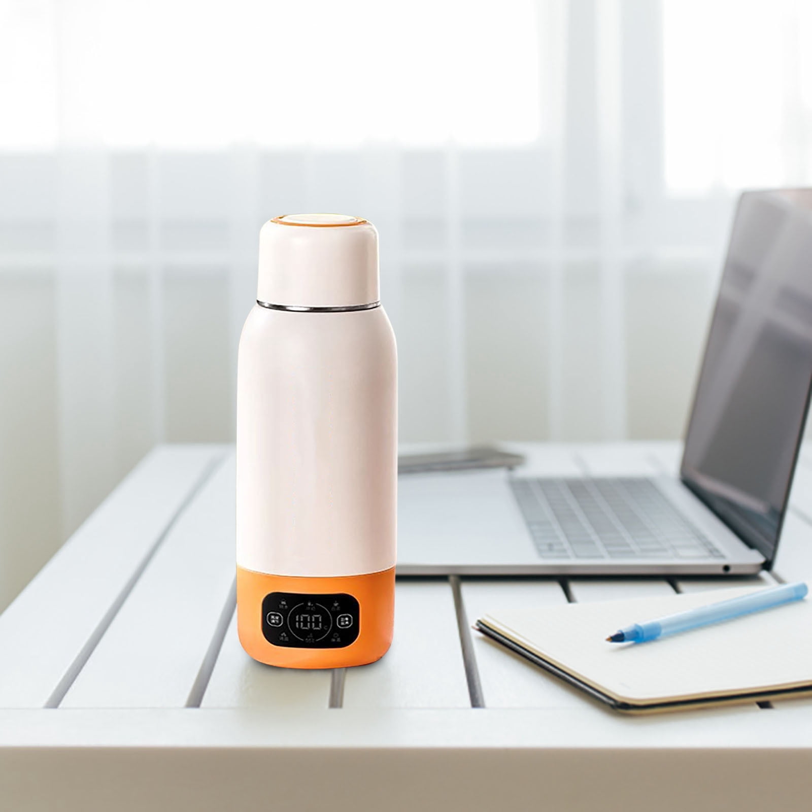 Portable Bottle Warmer Large Capacity for Travel, Fast Heating for Breast Milk formula and Milk, Suitable for Baby Outdoor Airplane and Car (Orange)