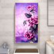 thumbnail image 2 of Cuadros Decorativos Pintura de diamante redondo completo de 18.0 x 34.0 in imagen de diamantes de imitación de flores rosadas y moradas Tmvgtek embutido en tela, 2 of 9