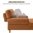 thumbnail image 5 of Condemo Modern Linen Fabric Indoor Chaise Lounge Chair for Bedroom, Living Room, Office, Orange-red, 5 of 7