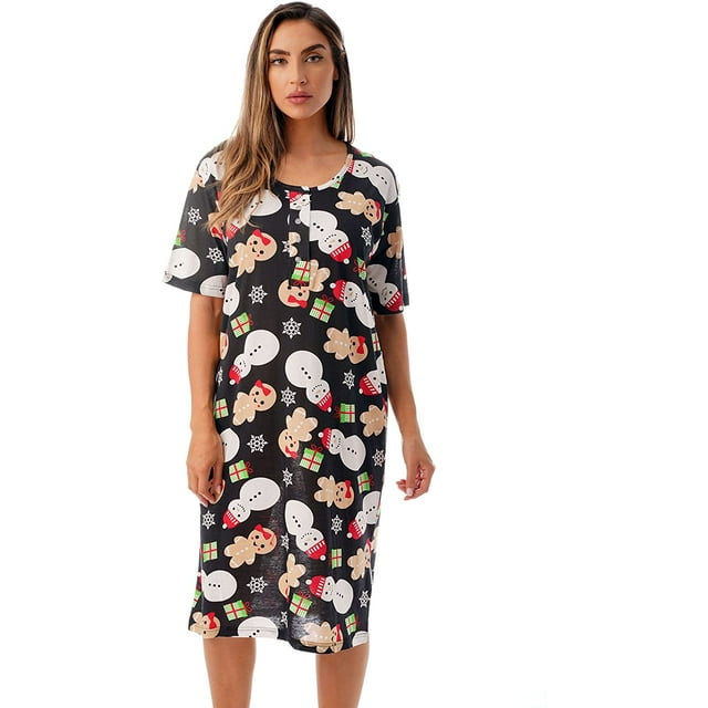 Robe de Nuit à Manches Courtes pour Femmes