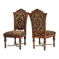 thumbnail image 2 of Furniture of America Lene Upholstered Indoor Fabric and Wood Brown Cherry Accent Chairs (Set of 2), 2 of 8
