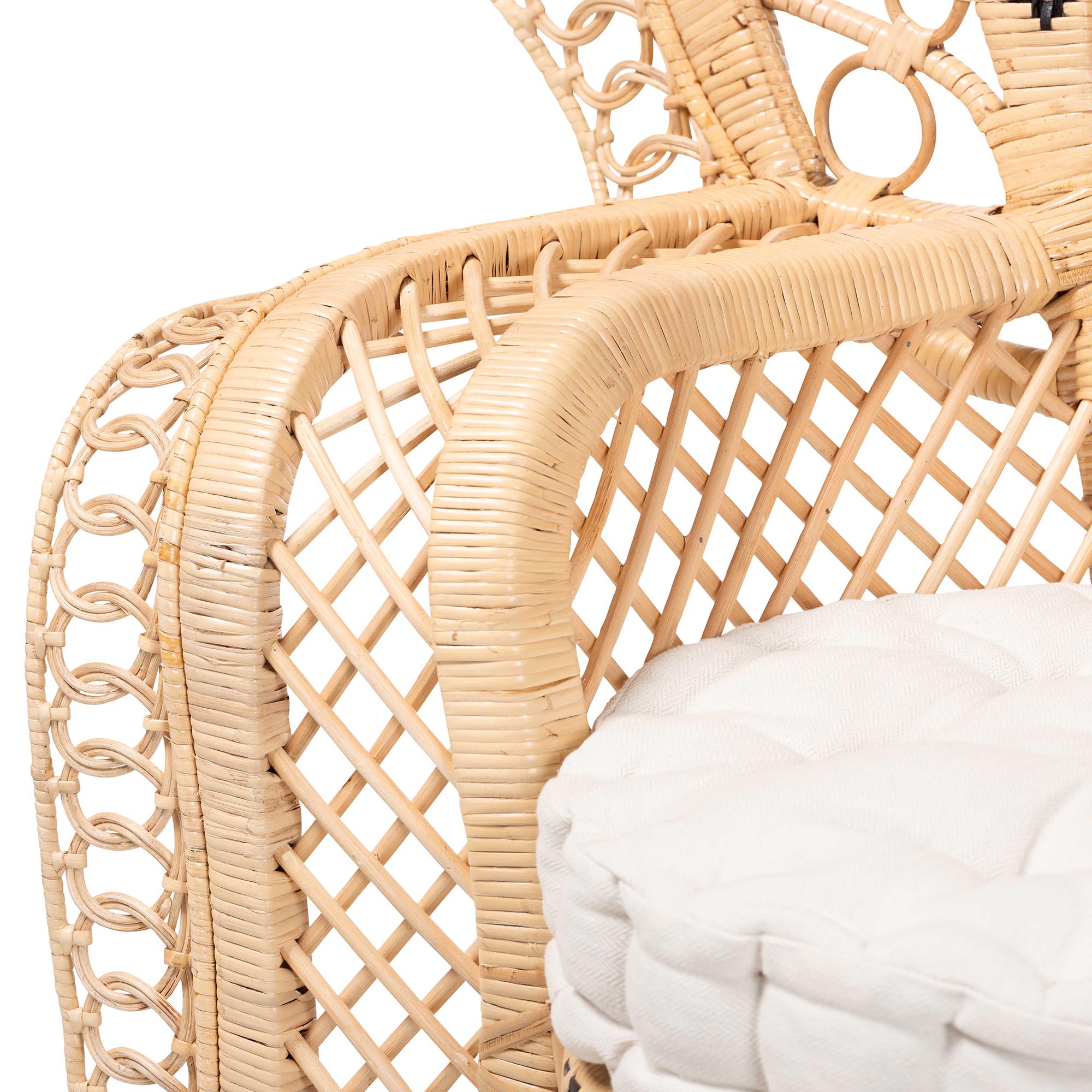 bali & pari Nafisa Boho Peacock Chair, Natural Brown