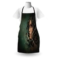 thumbnail image 3 of Mythological Apron Spiritual Woman with Snakes on Her Head Sacred Occult Style Zen Meditation, Unisex Kitchen Bib Apron with Adjustable Neck for Cooking Baking Gardening, Green Tan, by Ambesonne, 3 of 4