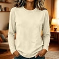 thumbnail image 4 of yillto Womens Long Sleeve Shirts Cotton Crewneck Basic Tees Tops Soft Comfy Solid Color Tshirts, 4 of 7