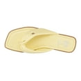 thumbnail image 4 of GC Shoes Womens Flat Faux Leather Fashion Sandals, Slip On Summer Slides, Padded Thong Strap Sandal Flats, Reid/Yellow/10, 4 of 5