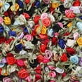 thumbnail image 5 of XmhyTop-A 100 Pcs Mini Satin Roses Artificial Ribbon Roses for Wedding Decor, DIY Crafts, Scrapbooking Gift Toppers Small Satin Bows, Decorative Red Roses Floral Craft Supplies,Purple, 5 of 5