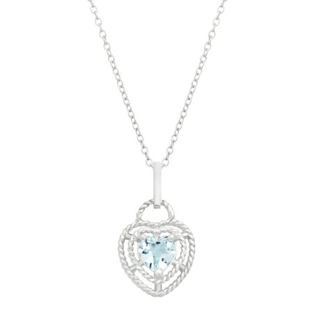 5/8 ct Natural Sky Blue Topaz Pendant Necklace in Sterling Silver