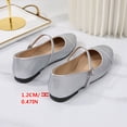 thumbnail image 6 of Womens Silver Mary Jane Flats 2026 Trend Sparkly Metallic Low Heel Dress Shoes Cushioned Insole Non-Slip Sole Comfortable Wedding Guest Evening Party PU Faux Leather,Size 7, 6 of 9