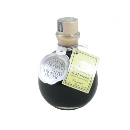 Labeled Spice Bottles Fattoria Estense Silver Label, Round Bottle (Previously labeled as Aceto Balsamico di Modena, Aged 10 years) ()