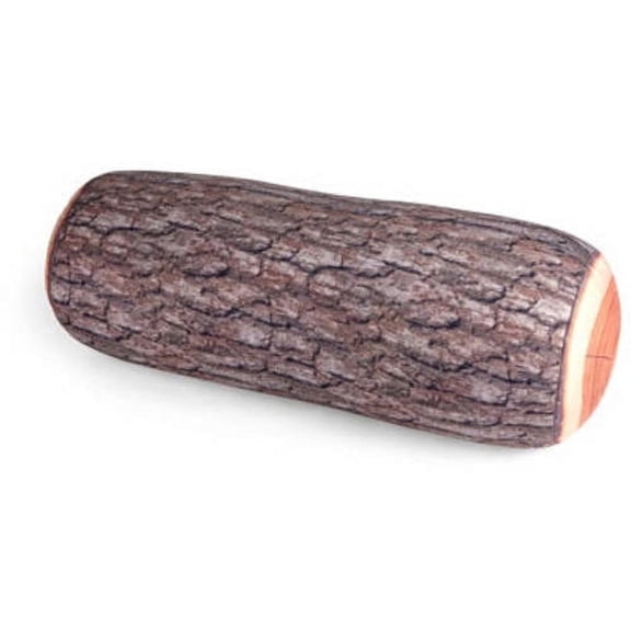 Tree Log Head Rest with Contouring Microbeads, Neck Pillow for Travel or Decor