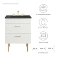 thumbnail image 4 of Sink Vanity Cabinet, Black White, Ceramic, Wood, Modern Contemporary, Hotel Bedroom Bathroom Master Suite Guest, 4 of 9