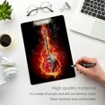 thumbnail image 5 of FMSHPON Guitar in Flames Clipboard Hardboard Wood Nursing Clip Board and Pull for Standard A4 Letter 13x9 inches, 5 of 7