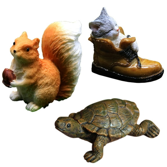 SPRING PARK Mini Squirrel Animal Miniature Figurines Fairy Garden Ornaments Terrarium Decoration Accessories Resin Craft Supplies