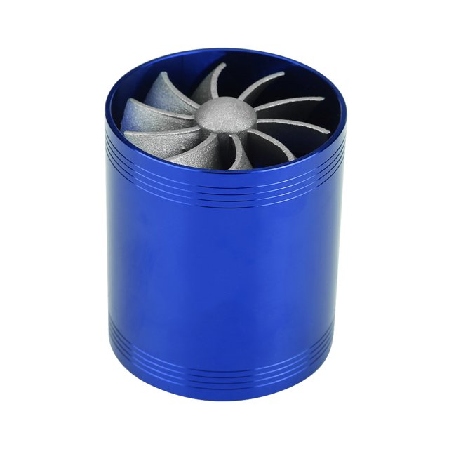 SOBREALIMENTOR DE ENTRADA DE AIRE TURBO Universal, Turbonador de Doble Ventilador para Alcalde Potencia y Mejor Eficiencia de Combustible. Material de aluminio ligero y