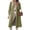 Army green, variant on Spring Fall Women Plaid Patchwork Long Sleeved Single Breasted Casual Trench Coat