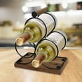 thumbnail image 3 of 3 Bottles Freestanding Tabletop Wine Holder, Countertop Wine Rack, Perfect for Home Decor & Kitchen Storage Rack,Bar,Wine Cellar,Cabinet,Pantry,Wine Stand,Drink Organizer Bottle Holder,Black WH-02H, 3 of 4