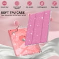 thumbnail image 2 of Dteck Smart Case for 9th 8th 7th Generation 10.2 inch,Leather Glittering Sparkly Folio Shockproof Sparkly Crystal Clear Back Cover Stand Case for iPad 10.2" 2021/2020/2019,Pink, 2 of 7
