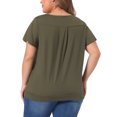 thumbnail image 4 of DARING DIVA Women's Plus V Neck Ruffle T Shirt Tee Tops 1X Green, 4 of 6