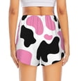 thumbnail image 2 of Lsque Cow Spots Printed Women's Running Shorts with Liner Pockets,Elastic Quick Dry Workout Athletic Gym Yoga Shorts,Womens High Waist Shorts-XX-Large, 2 of 9