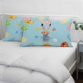 thumbnail image 3 of Spring Easter Pillow Covers, Linen Long Throw Pillow Case, Bunny Colorful Eggs Floral Blue Holiday Pillow Protector Decorative Cushion Cover for Living Room/Bedroom 20" x 36", 3 of 8