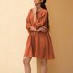 thumbnail image 1 of Minivestido bohemio para mujer vestido con cuello con lazo vestido de cintura alta ropa de playa holgada, 1 of 7
