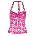 thumbnail image 2 of Top transparente con encaje para mujer, blusa sexy y casual de manga corta., 2 of 8
