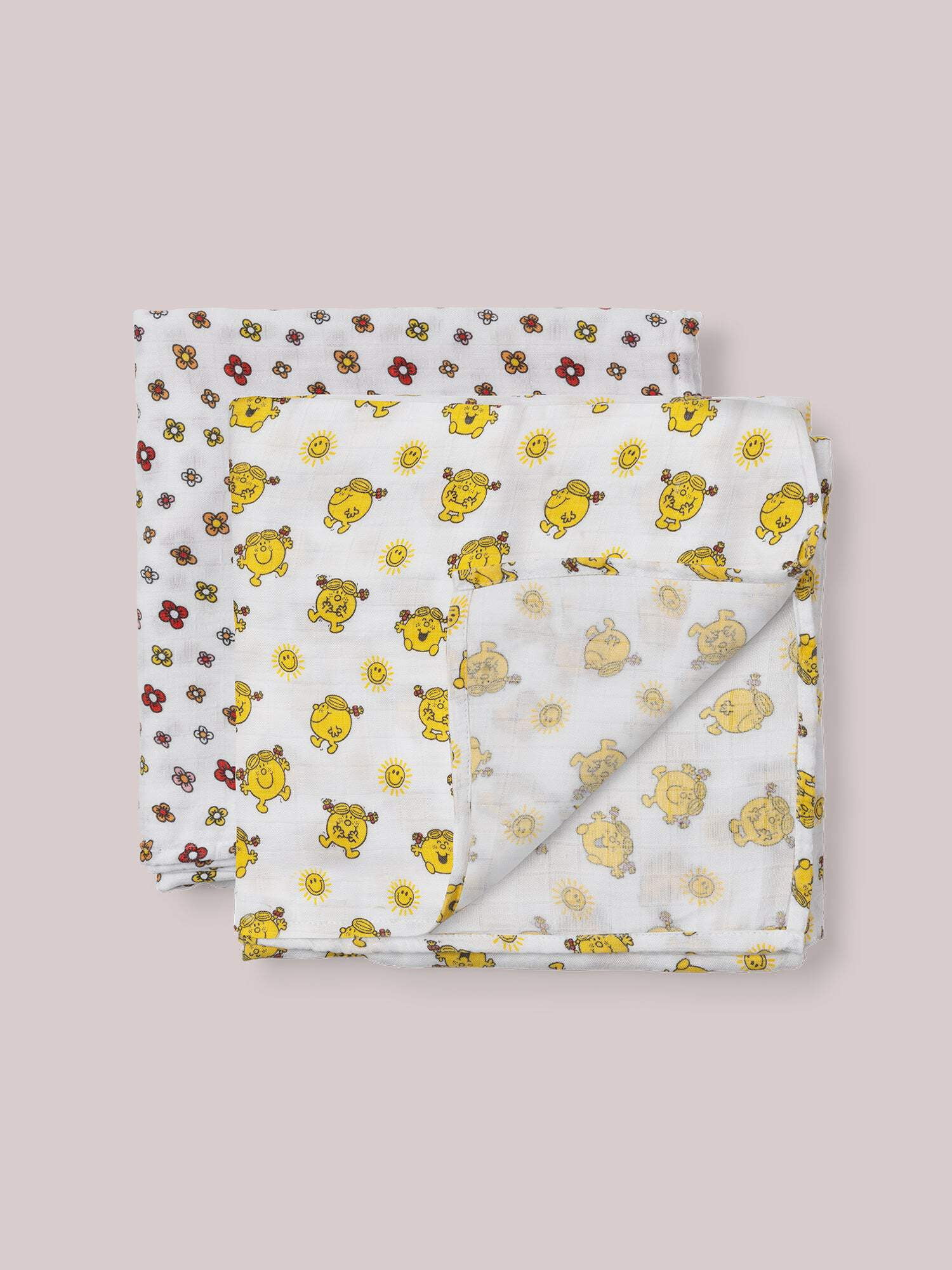 JuJuBe x Studio Oh! 2-Pack Square Swaddle Blanket Set - Little Miss Sunshine