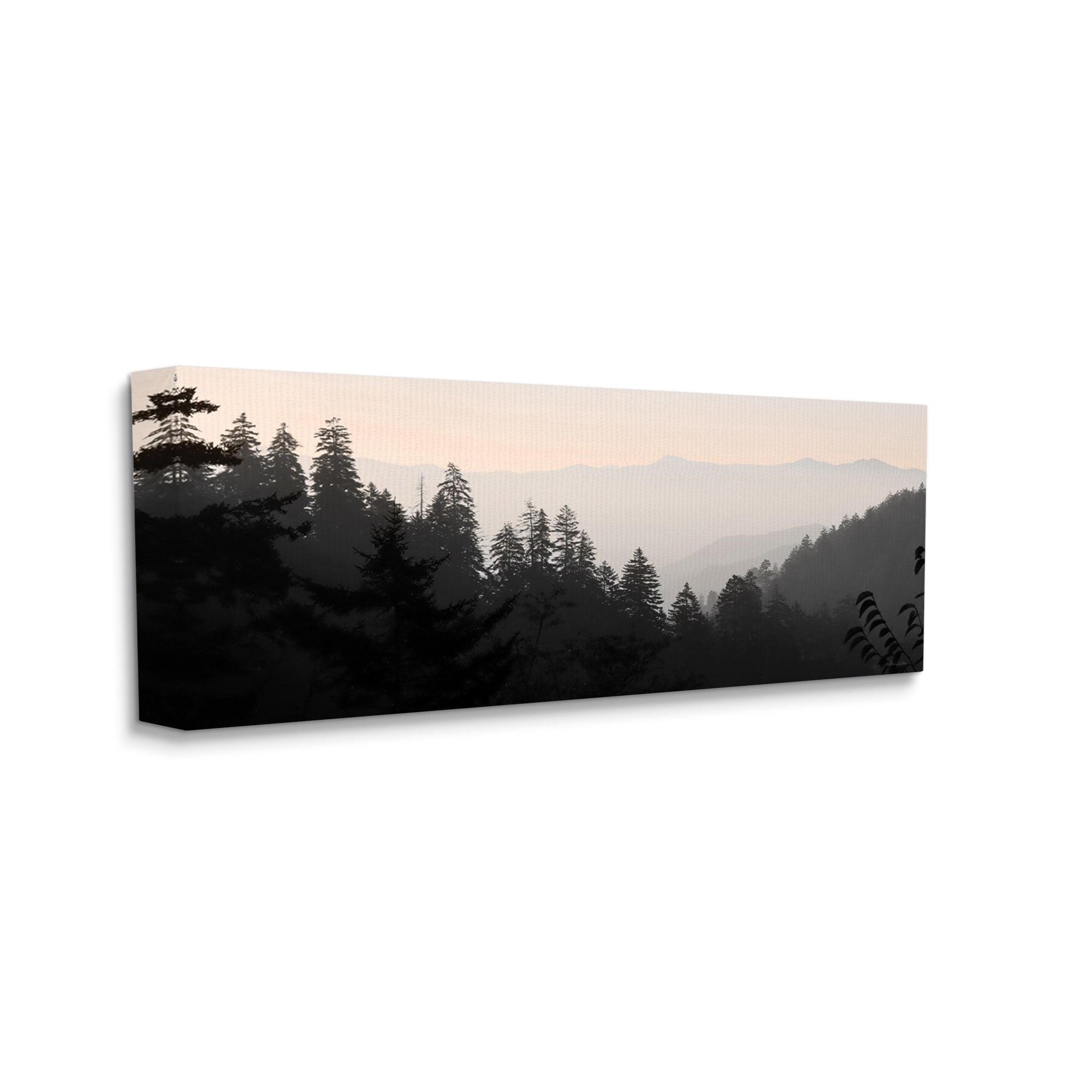 Stupell Industries Woodland Forest Nature Silhouette Warm Sky Mountains Photograph Gallery Wrapped Canvas Print Wall Art, Design by Lori Deiter