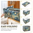 thumbnail image 4 of Large Lidded Foldable Storage Baskets Cubes Boxes Lids Bin for Home Bedroom Office Stars and Moon, 4 of 7