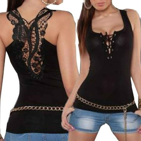 Halter Fashion Ladies Tube Top - Women Bandage Tank Top Summer Sexy Lace Halter Top Fashion Sleeveless Camisole