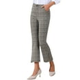thumbnail image 4 of INSPIRE CHIC Women's Plaid Side Slit High Waist Work Office Suit Pants XS Black, 4 of 6