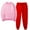 Pink, variant on Women's 2 Piece Sweatshirts Outfits Casual Solid Crew Neck Long Sleeves Pullover Fall Navy Sweatsuit Winter Clothes ( S )
