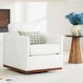 thumbnail image 2 of CHITA Swivel Accent Chairs Set of 2 for Living Room, Comfortable Arm Chairs for Bedroom,Genuine Leather in White, 2 of 10