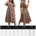 thumbnail image 4 of Vestido Sin Volantes Vestidos casuales de verano para mujer Vestido elegante con volantes para cóctel (Caqui XL) Ygjytge para Mujer Caqui T XL, 4 of 8