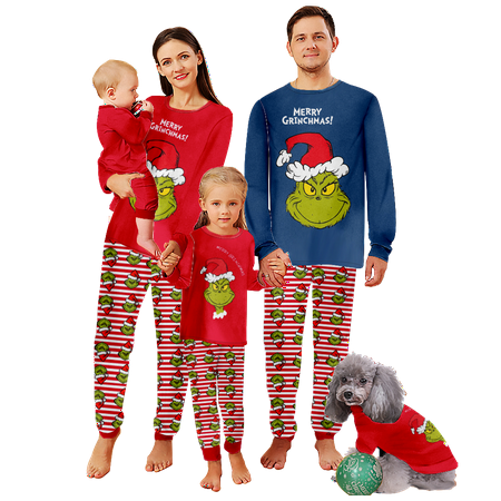 

Matching Family Christmas Pajamas Christmas Buffalo Plaid Stripe Printed Sizes for Adult-Kids-Baby-Pet 2-Piece Top and Pants Bodysuits Unisex Pajamas Sets