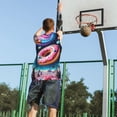 thumbnail image 5 of Naloa Starry Sky Pine Tree Donut Basketball Jersey Reversible Men's Mesh Athletic Sports Shirts Training Practice S-4XLX-Large, 5 of 6