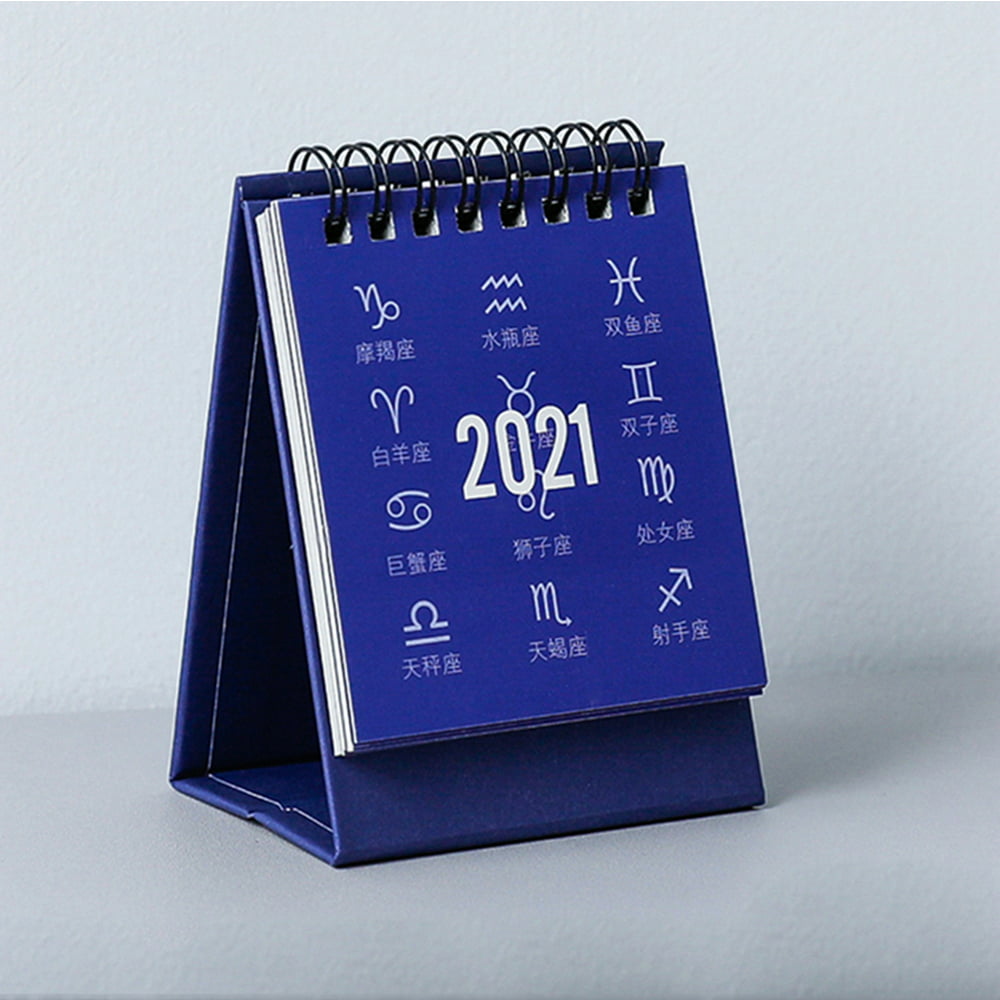 Akoyovwerve 2021 Mini Desktop Calendar Foldable Triangular Desk
