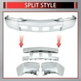 thumbnail image 2 of For 2014-2015 Chevy Silverado 1500 Steel Front Bumper Face Bar Chrome W/O, 2 of 15