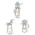 thumbnail image 4 of Cortina Wicker and Aluminum Outdoor 29.5 Inch Barstools, Set of 2, Light Teal and Bamboo Finish, 4 of 9