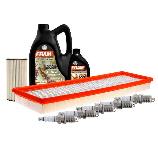 Kit De Afinación Con Aceite 5W30 Sintético, Bujías Cobre, Filtro De Aire Y Filtro Para Aceite Sintético 9 Piezas Compatible con Volkswagen Golf L5 2.5L DE 2010 A 2014