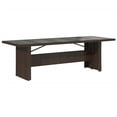 thumbnail image 4 of vidaXL Garden Table with Glass Top Brown 240x90x75 cm Poly Rattan, 4 of 5
