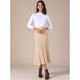 thumbnail image 2 of DARING DIVA Women's Sweater Pleated A Line Knit Midi Skirt Small Khaki, 2 of 6