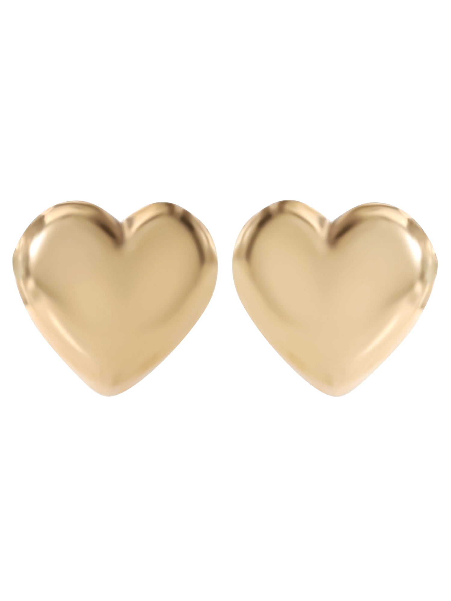 Brilliance Fine-Women’s 14K Yellow Gold Heart Stud Earrings